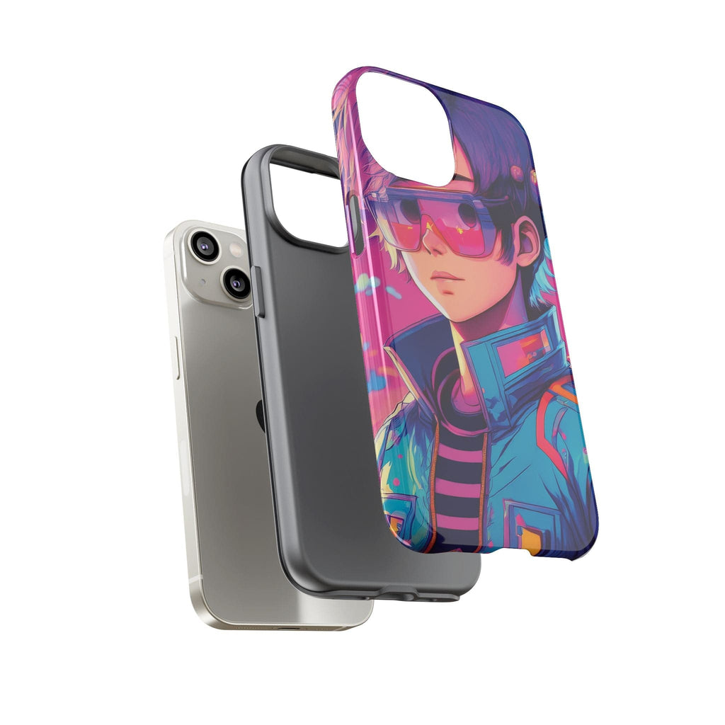 Retro-Futuristic Visionary Phone Case: Neon Dreams in Your Pocket - Tough Cases Phone Case