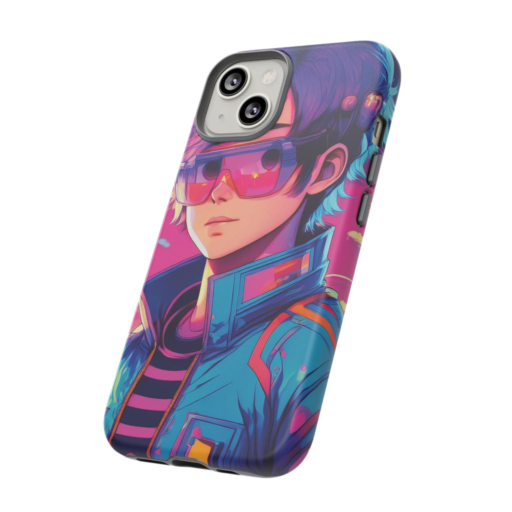 Retro-Futuristic Visionary Phone Case: Neon Dreams in Your Pocket - Tough Cases Phone Case