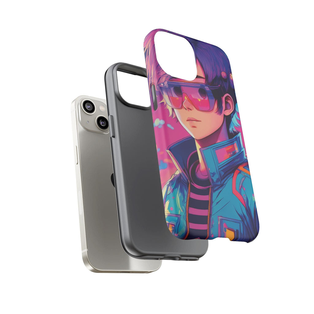 Retro-Futuristic Visionary Phone Case: Neon Dreams in Your Pocket - Tough Cases Phone Case