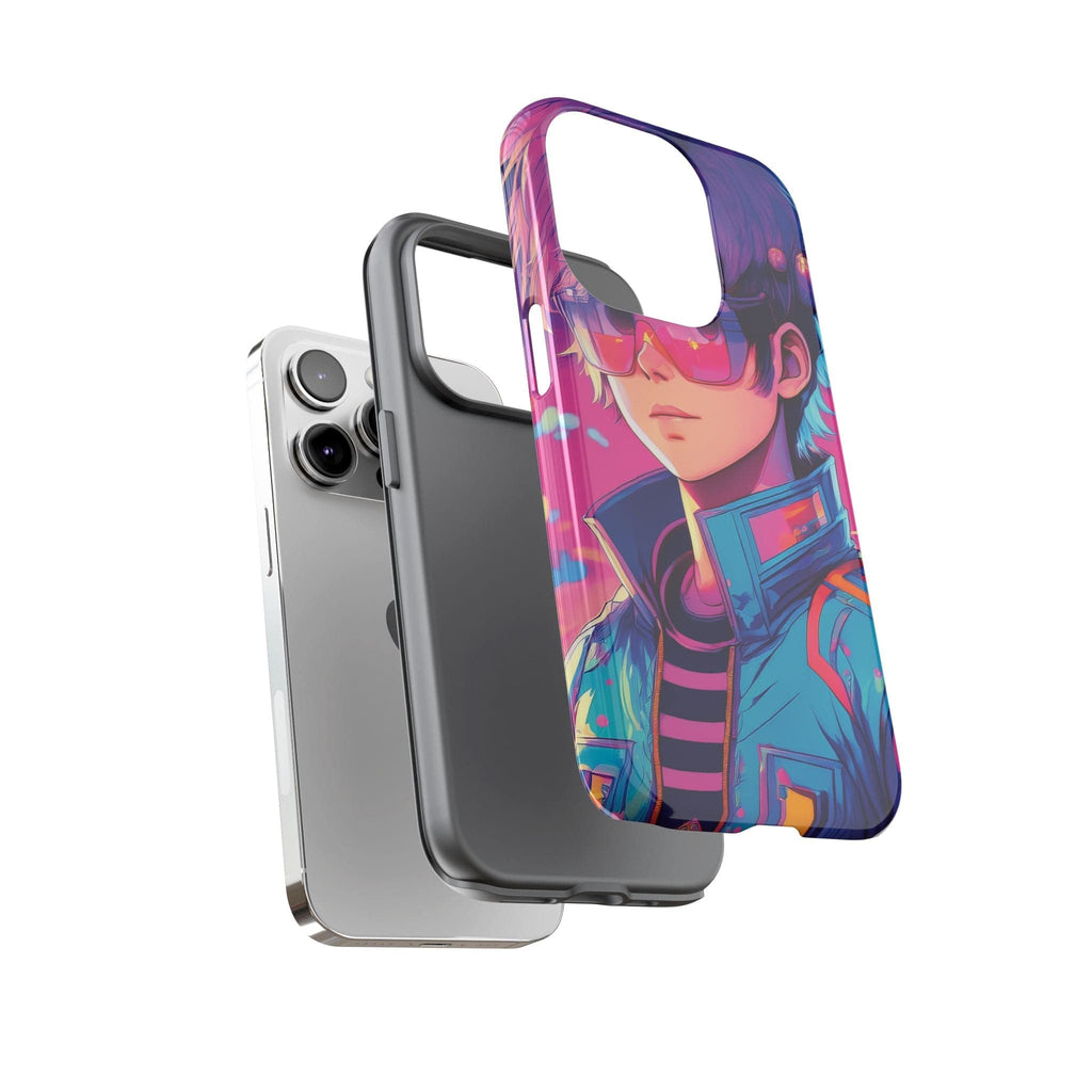 Retro-Futuristic Visionary Phone Case: Neon Dreams in Your Pocket - Tough Cases Phone Case