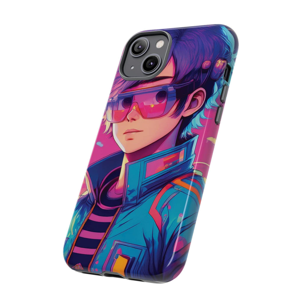 Retro-Futuristic Visionary Phone Case: Neon Dreams in Your Pocket - Tough Cases Phone Case