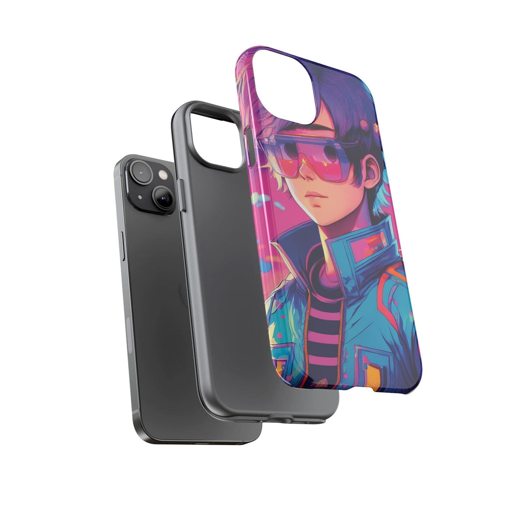 Retro-Futuristic Visionary Phone Case: Neon Dreams in Your Pocket - Tough Cases Phone Case