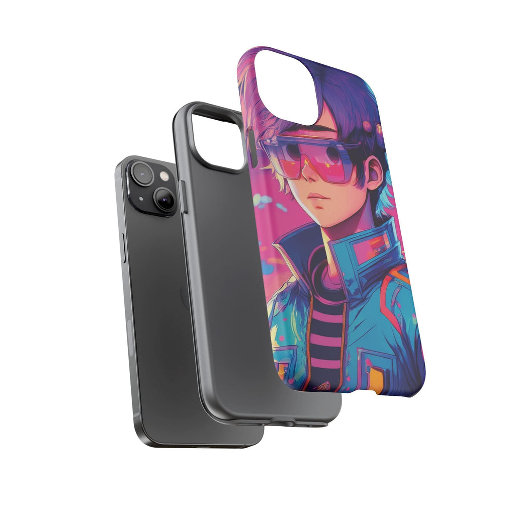 Retro-Futuristic Visionary Phone Case: Neon Dreams in Your Pocket - Tough Cases Phone Case