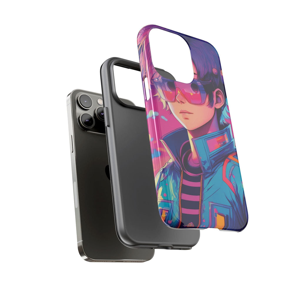 Retro-Futuristic Visionary Phone Case: Neon Dreams in Your Pocket - Tough Cases Phone Case