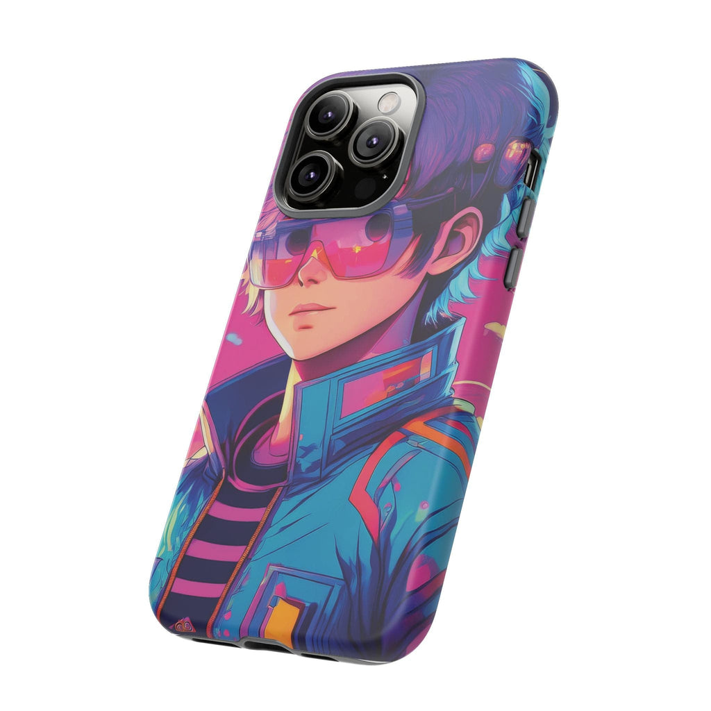 Retro-Futuristic Visionary Phone Case: Neon Dreams in Your Pocket - Tough Cases Phone Case