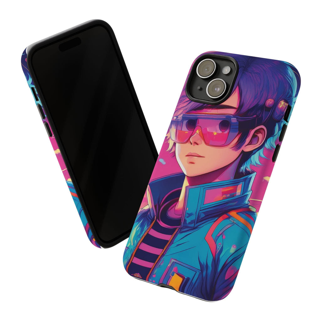 Retro-Futuristic Visionary Phone Case: Neon Dreams in Your Pocket - Tough Cases Phone Case