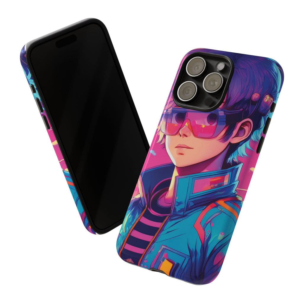 Retro-Futuristic Visionary Phone Case: Neon Dreams in Your Pocket - Tough Cases Phone Case