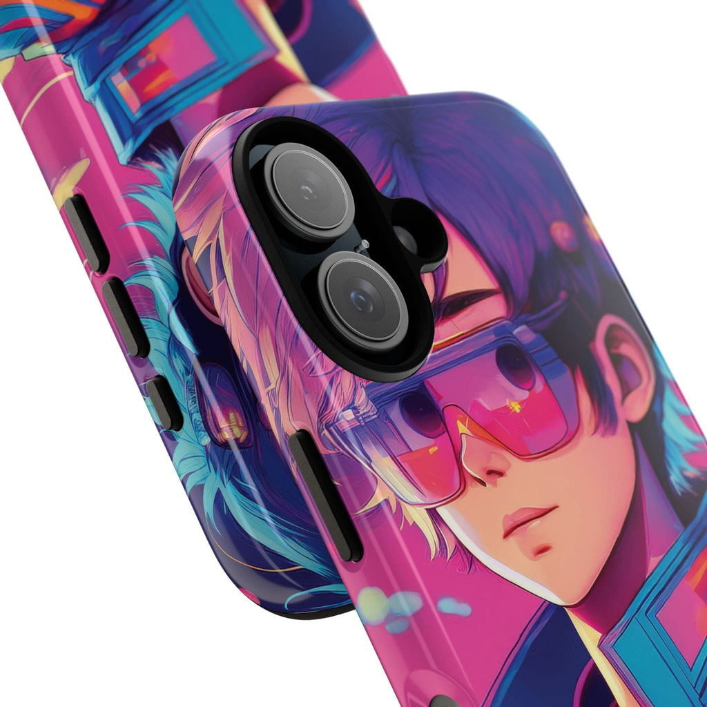 Retro-Futuristic Visionary Phone Case: Neon Dreams in Your Pocket - Tough Cases Phone Case