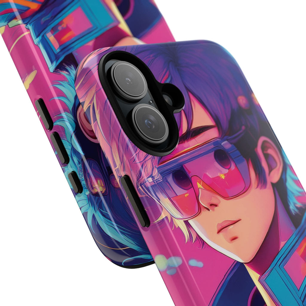 Retro-Futuristic Visionary Phone Case: Neon Dreams in Your Pocket - Tough Cases Phone Case