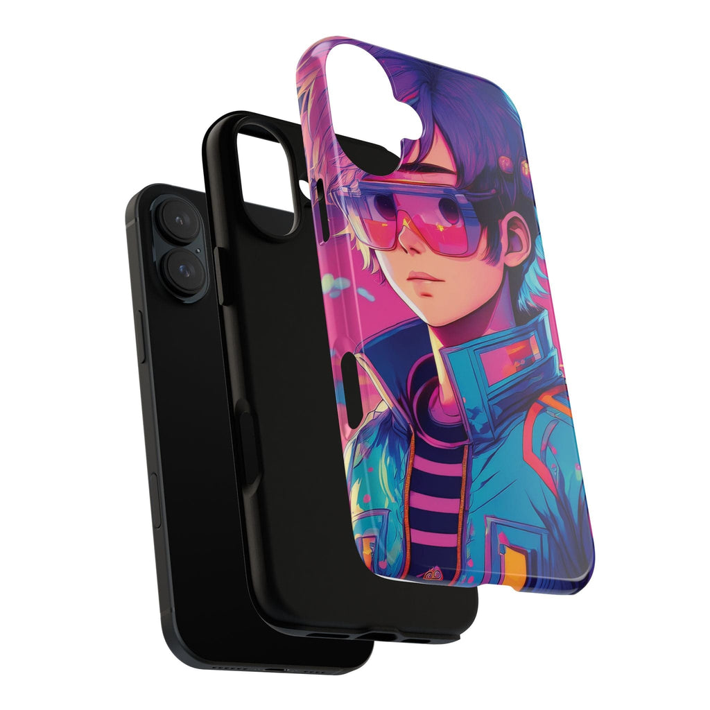 Retro-Futuristic Visionary Phone Case: Neon Dreams in Your Pocket - Tough Cases Phone Case