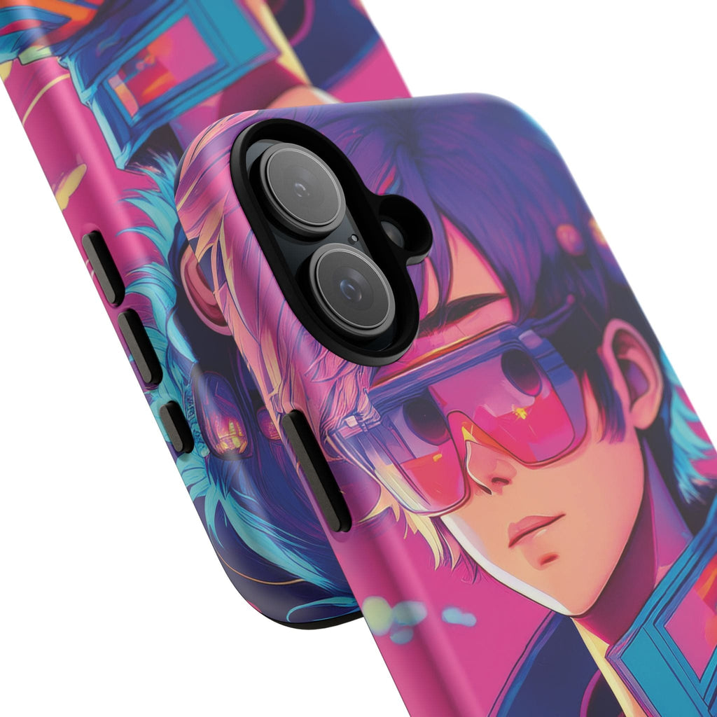 Retro-Futuristic Visionary Phone Case: Neon Dreams in Your Pocket - Tough Cases Phone Case