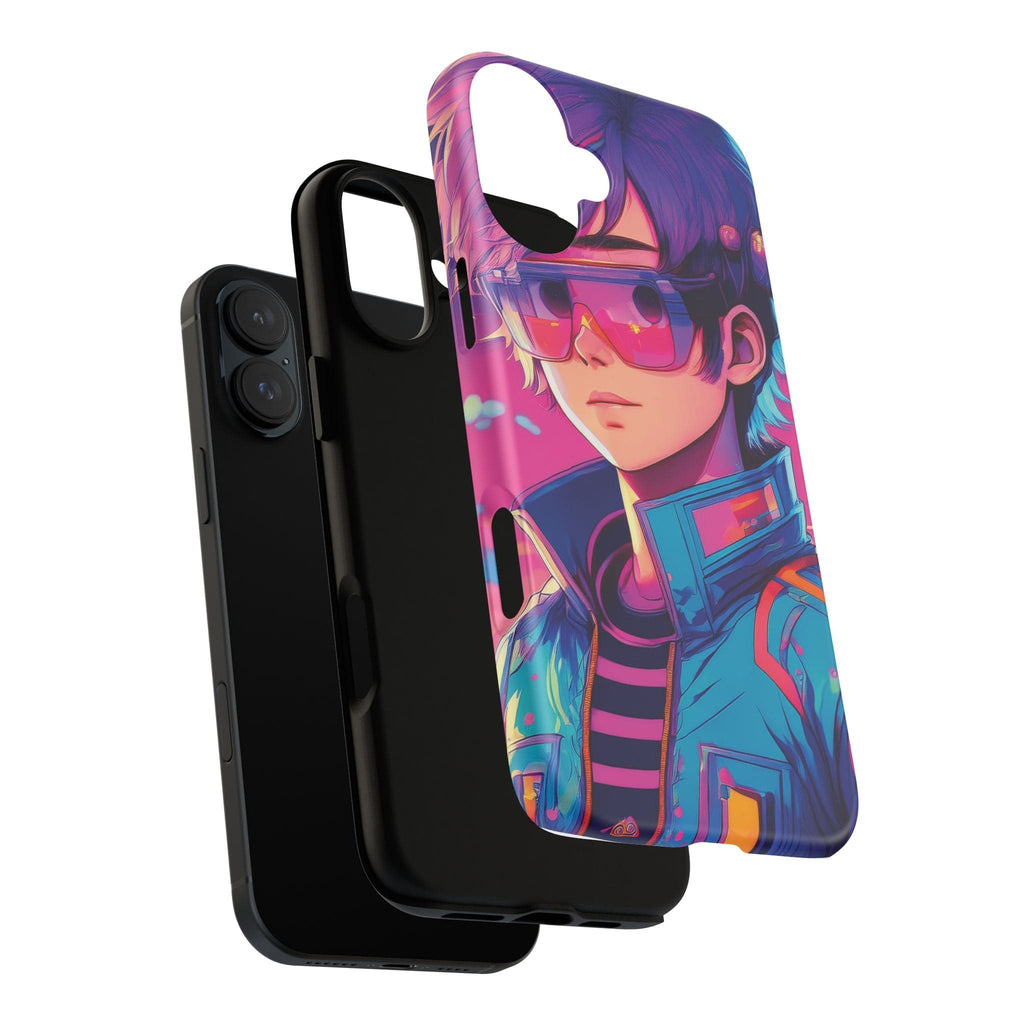 Retro-Futuristic Visionary Phone Case: Neon Dreams in Your Pocket - Tough Cases Phone Case