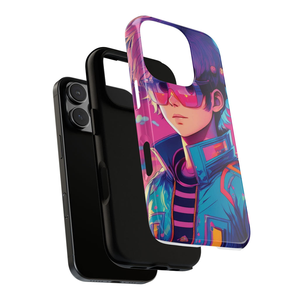 Retro-Futuristic Visionary Phone Case: Neon Dreams in Your Pocket - Tough Cases Phone Case