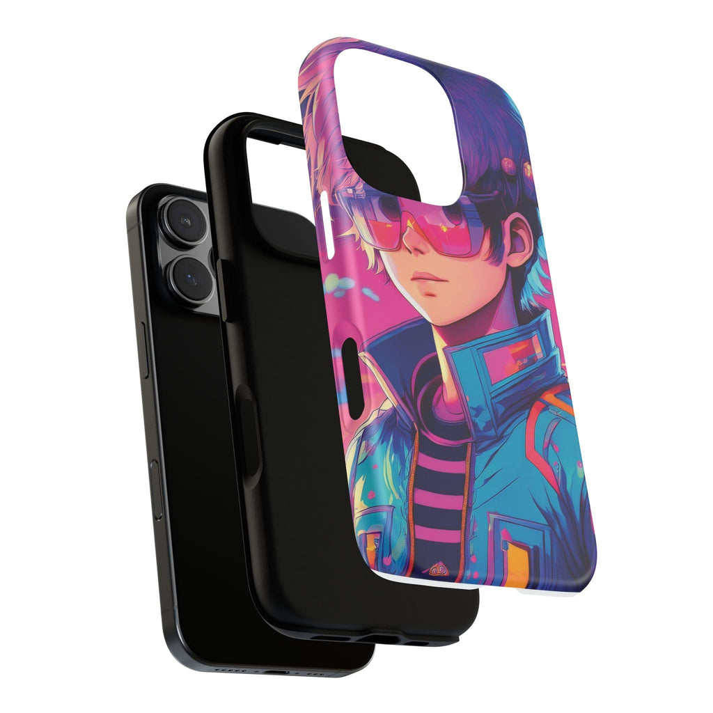 Retro-Futuristic Visionary Phone Case: Neon Dreams in Your Pocket - Tough Cases Phone Case