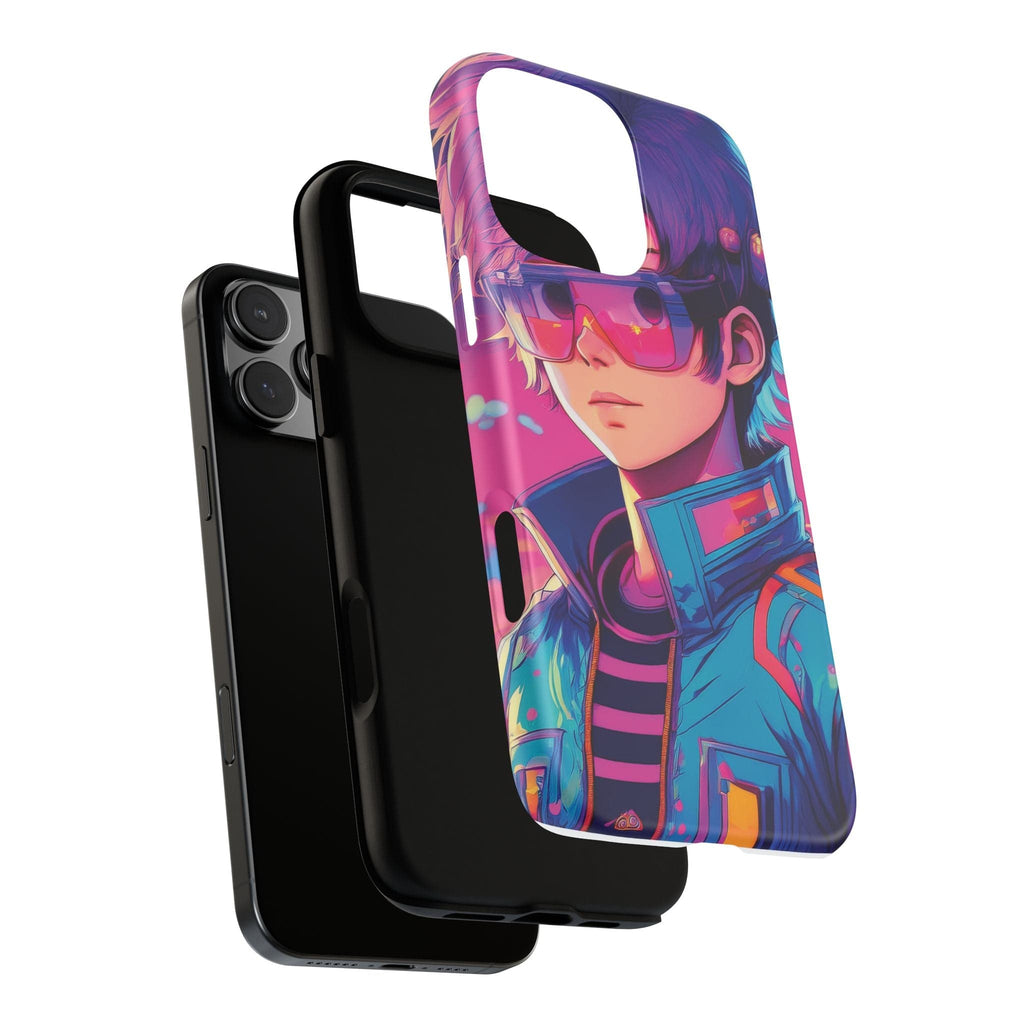 Retro-Futuristic Visionary Phone Case: Neon Dreams in Your Pocket - Tough Cases Phone Case