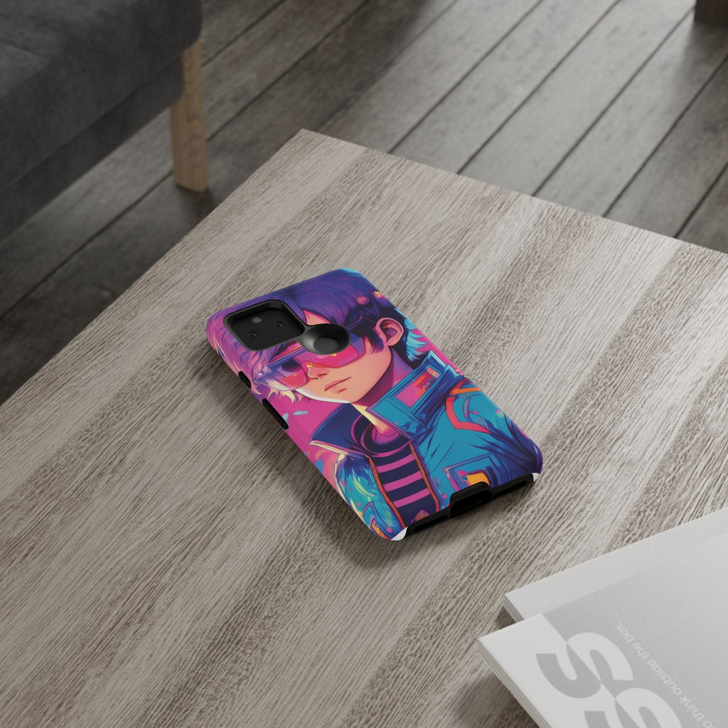 Retro-Futuristic Visionary Phone Case: Neon Dreams in Your Pocket - Tough Cases Phone Case