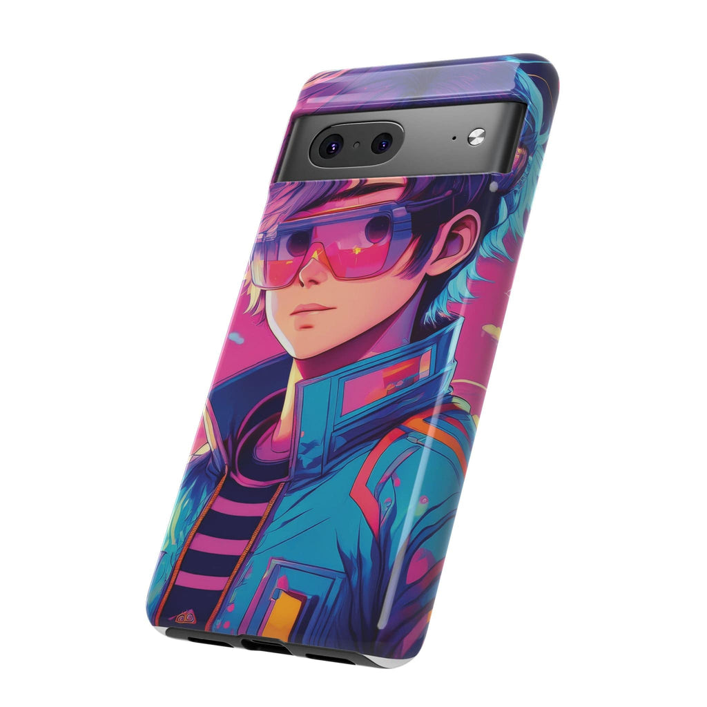 Retro-Futuristic Visionary Phone Case: Neon Dreams in Your Pocket - Tough Cases Phone Case