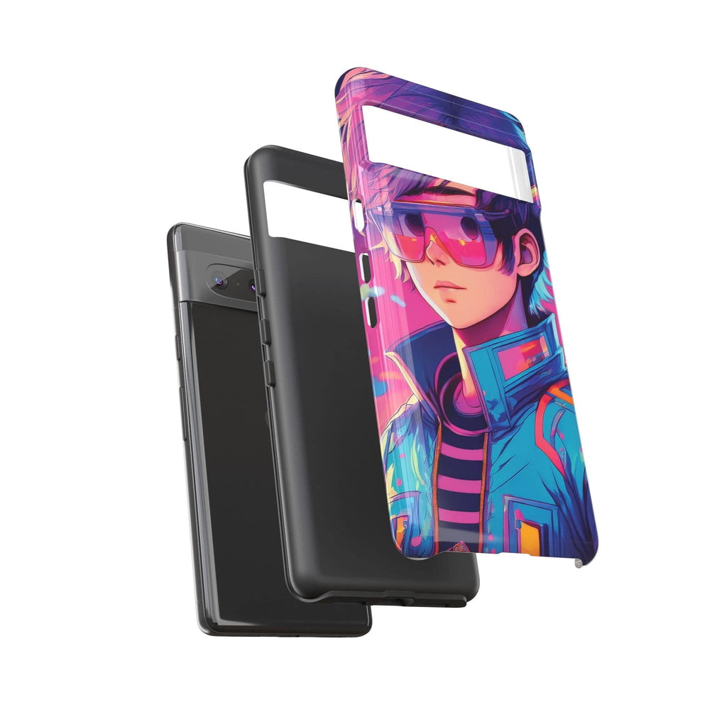 Retro-Futuristic Visionary Phone Case: Neon Dreams in Your Pocket - Tough Cases Phone Case