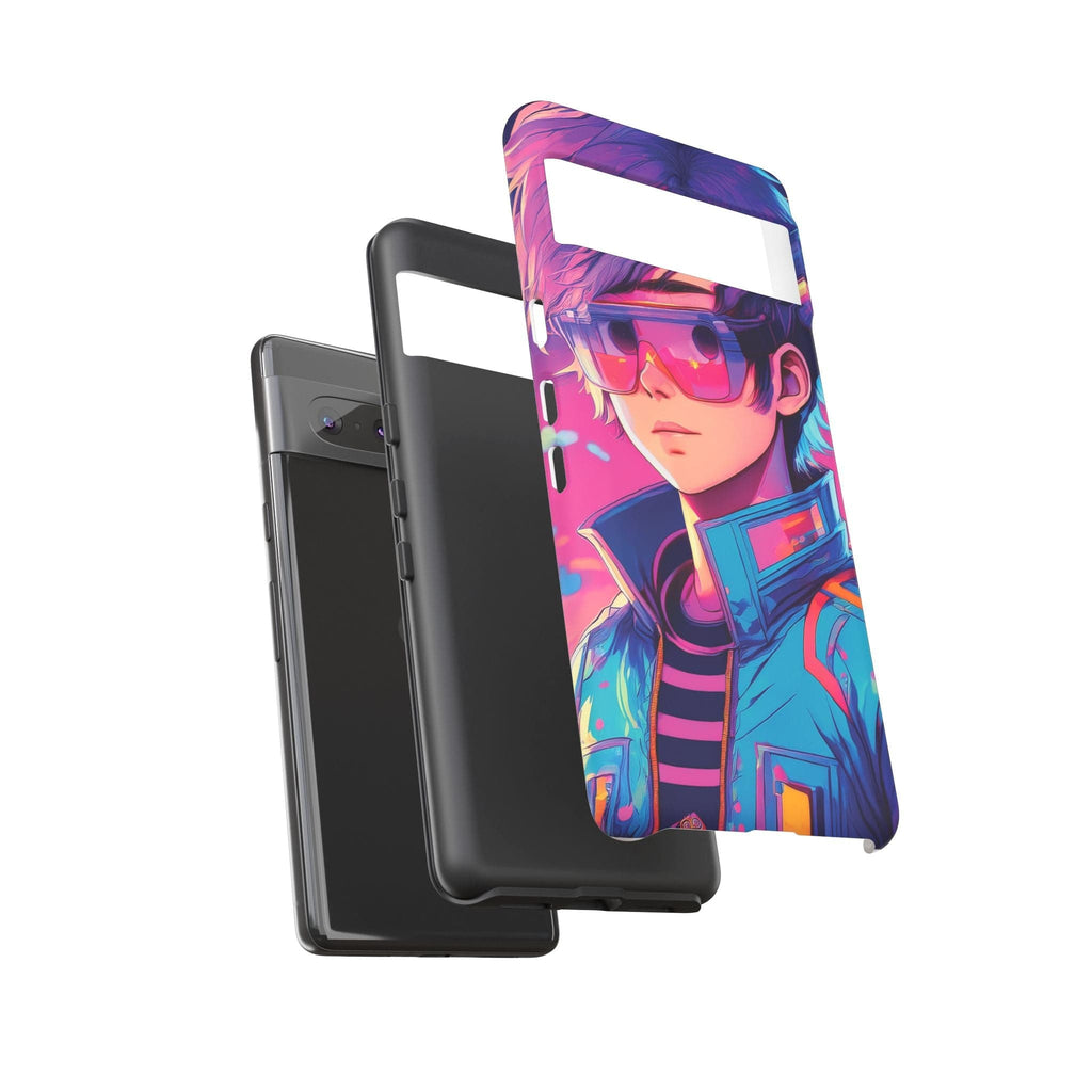 Retro-Futuristic Visionary Phone Case: Neon Dreams in Your Pocket - Tough Cases Phone Case