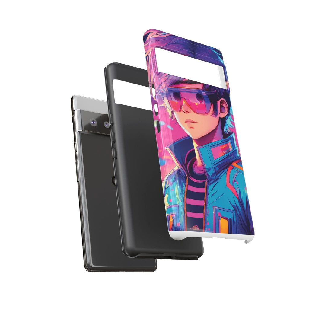 Retro-Futuristic Visionary Phone Case: Neon Dreams in Your Pocket - Tough Cases Phone Case