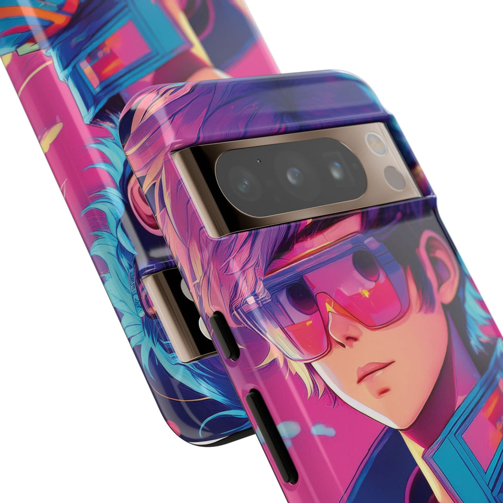 Retro-Futuristic Visionary Phone Case: Neon Dreams in Your Pocket - Tough Cases Phone Case