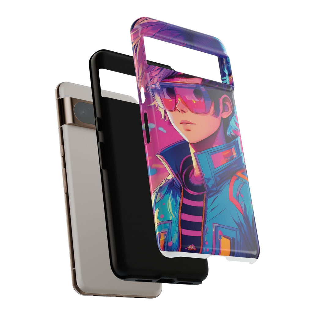 Retro-Futuristic Visionary Phone Case: Neon Dreams in Your Pocket - Tough Cases Phone Case