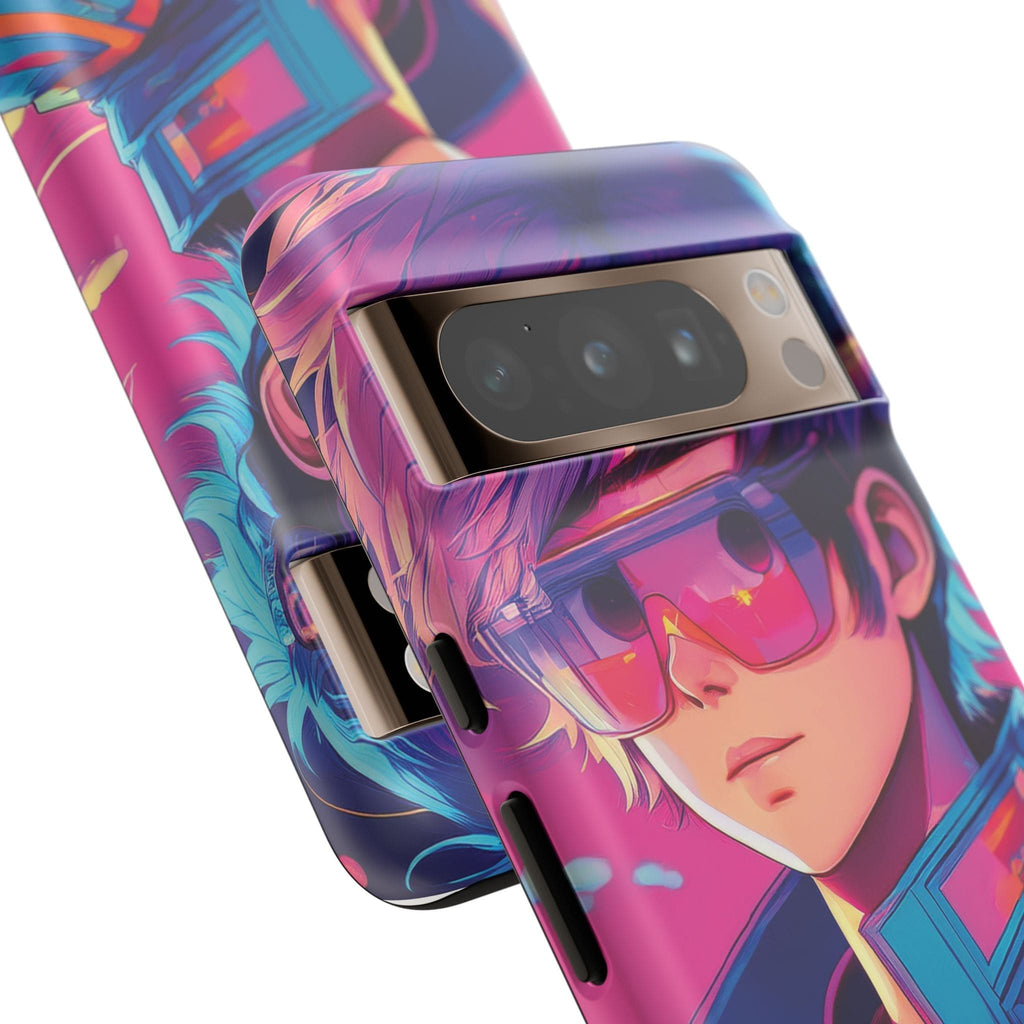 Retro-Futuristic Visionary Phone Case: Neon Dreams in Your Pocket - Tough Cases Phone Case