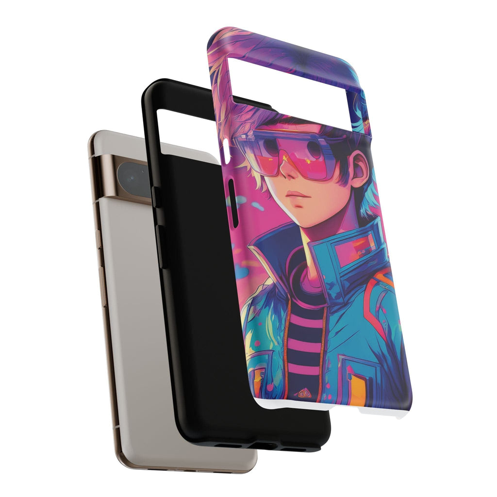 Retro-Futuristic Visionary Phone Case: Neon Dreams in Your Pocket - Tough Cases Phone Case