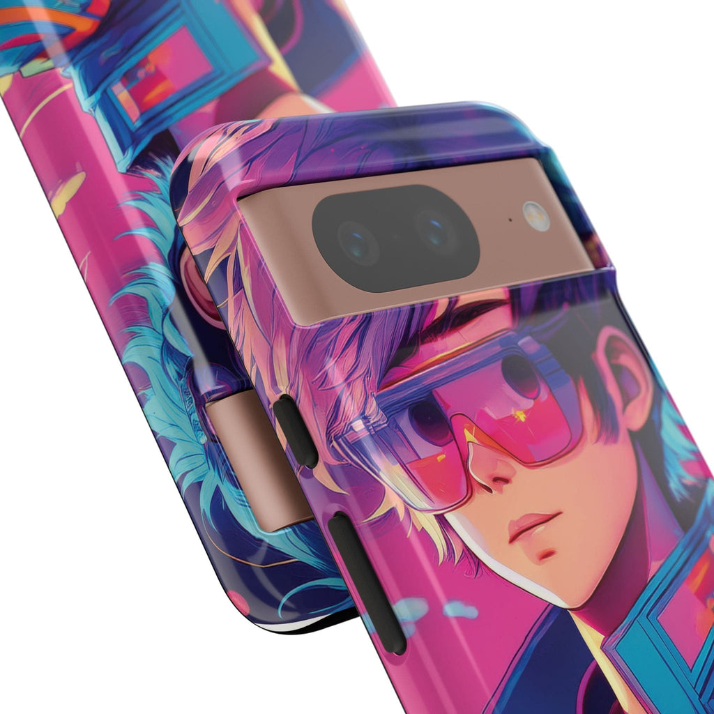 Retro-Futuristic Visionary Phone Case: Neon Dreams in Your Pocket - Tough Cases Phone Case