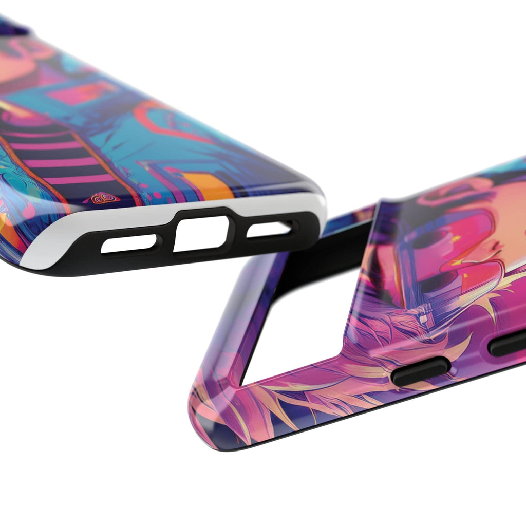 Retro-Futuristic Visionary Phone Case: Neon Dreams in Your Pocket - Tough Cases Phone Case