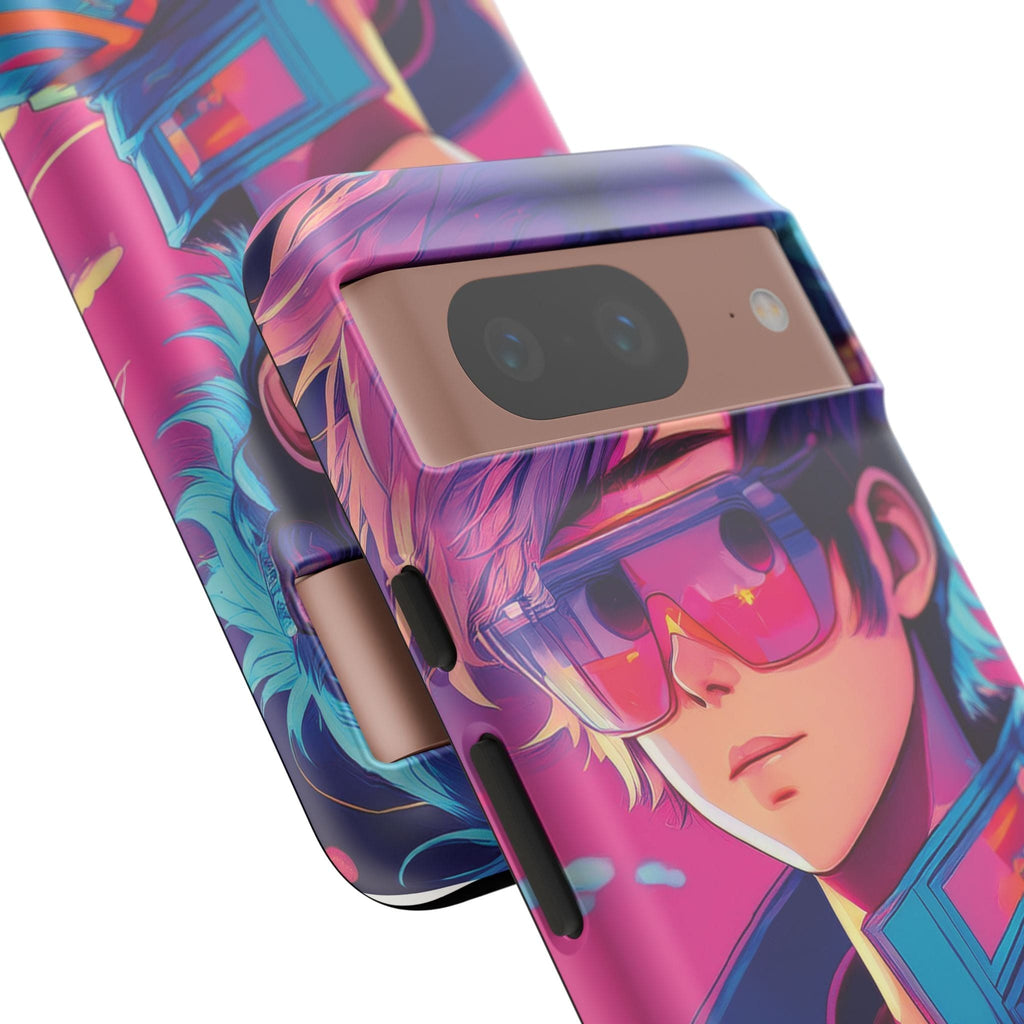 Retro-Futuristic Visionary Phone Case: Neon Dreams in Your Pocket - Tough Cases Phone Case