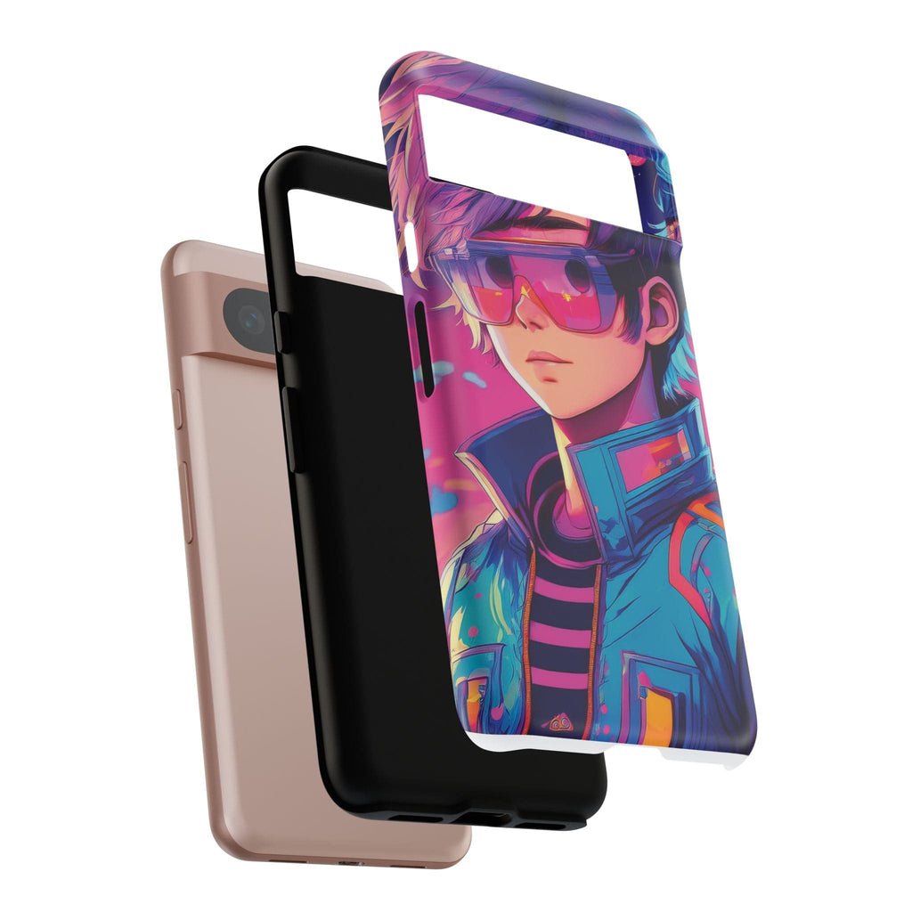 Retro-Futuristic Visionary Phone Case: Neon Dreams in Your Pocket - Tough Cases Phone Case