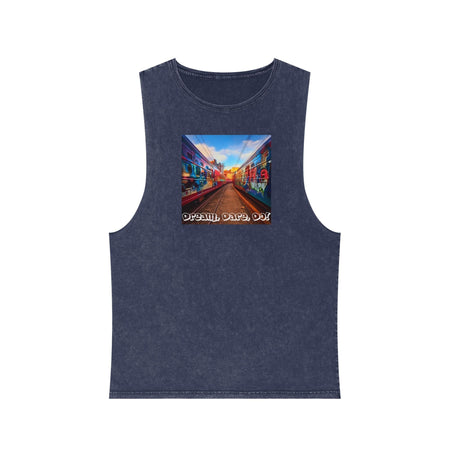 Retro Inspiration, Modern Motivation - Unisex Stonewash Tank Top Blue Stone / XS Tank Top