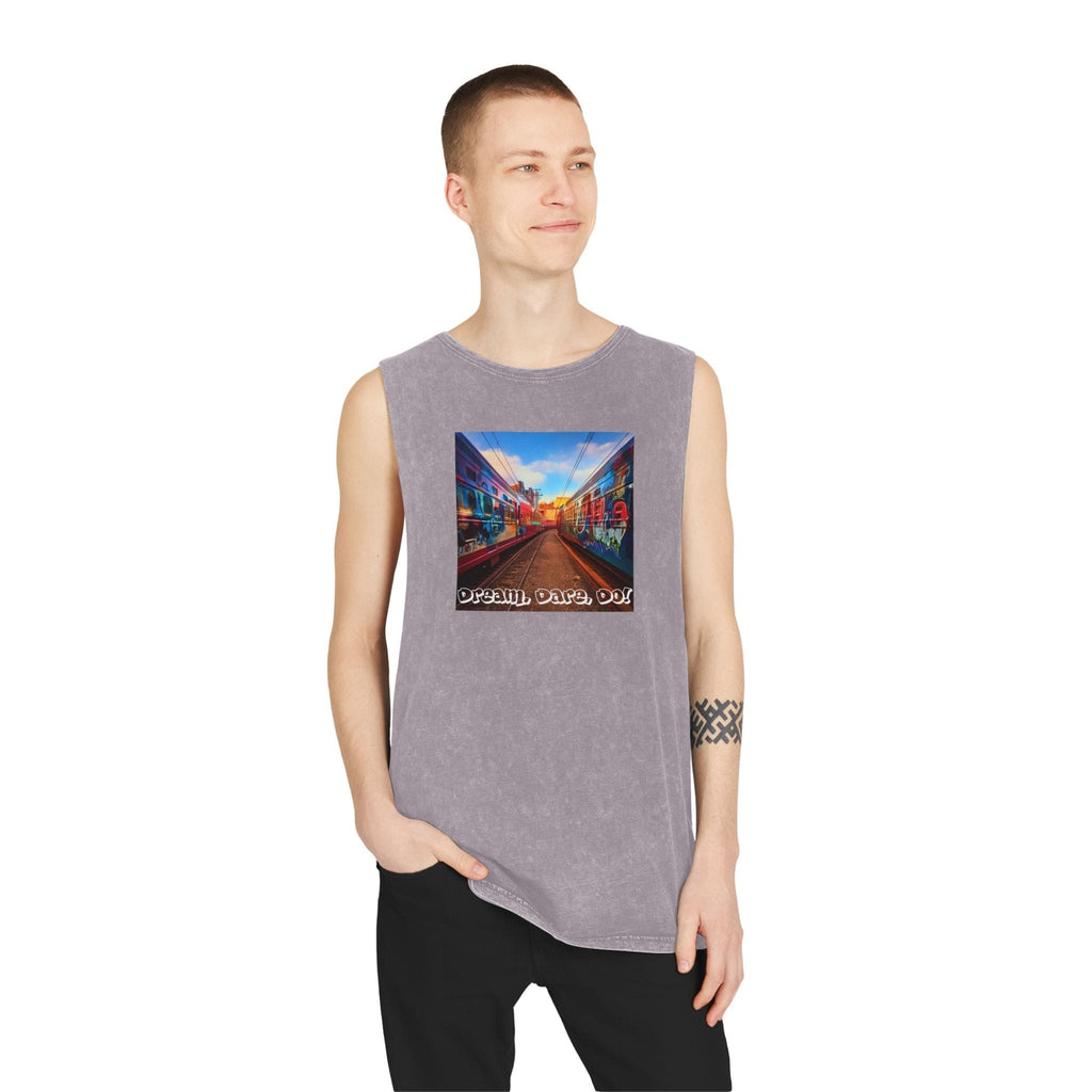 Retro Inspiration, Modern Motivation - Unisex Stonewash Tank Top Tank Top