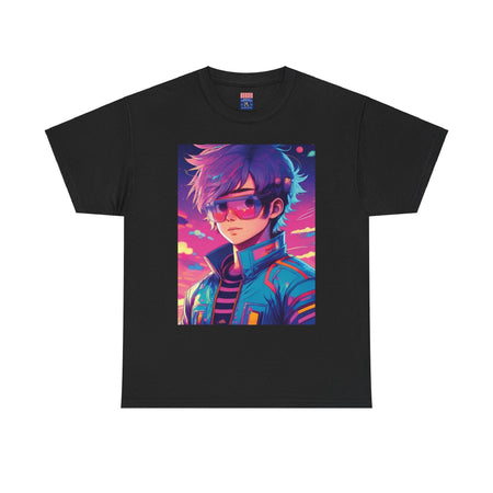 "Retro Neon Vision" Unisex Cotton Tee Black / S T-Shirt