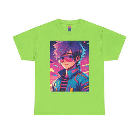 "Retro Neon Vision" Unisex Cotton Tee Neon Green / S T-Shirt