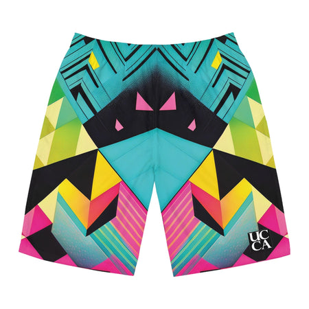 Ride the Wave: Neon Energy Board Shorts L / Seam thread color automatically matched to design All Over Prints