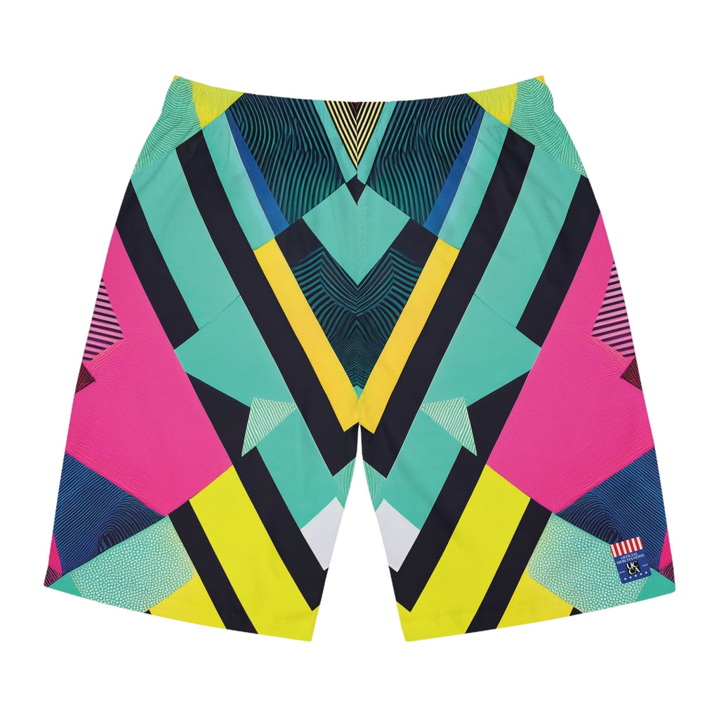 Ride the Wave: Neon Energy Board Shorts L / Seam thread color automatically matched to design All Over Prints