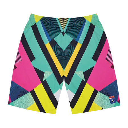 Ride the Wave: Neon Energy Board Shorts L / Seam thread color automatically matched to design All Over Prints