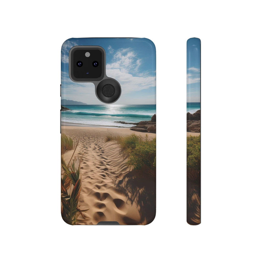 Serene Beach Path Phone Case: Escape to Paradise 🌊 - Tough Case Google Pixel 5 5G / Glossy Phone Case