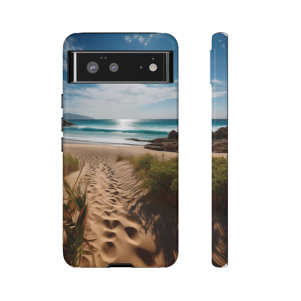 Serene Beach Path Phone Case: Escape to Paradise 🌊 - Tough Case Google Pixel 6 / Glossy Phone Case