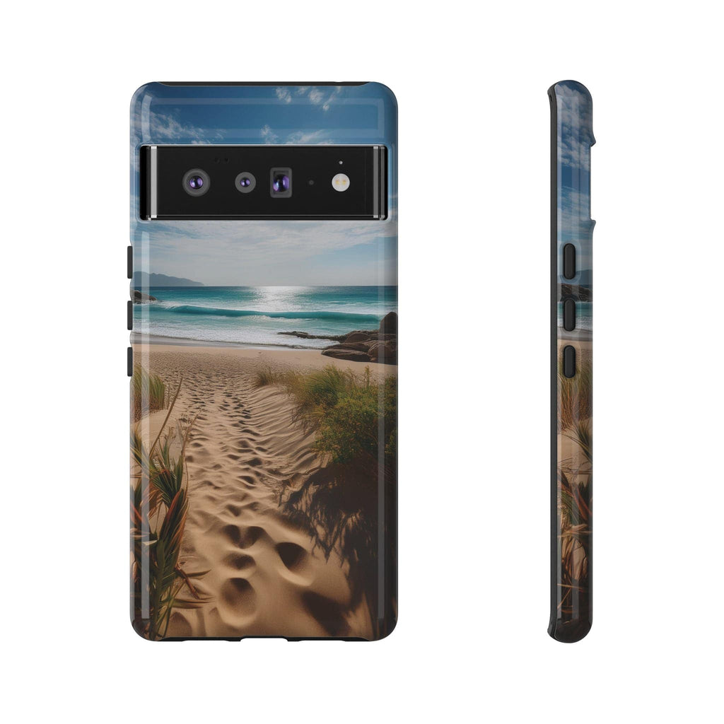 Serene Beach Path Phone Case: Escape to Paradise 🌊 - Tough Case Google Pixel 6 Pro / Glossy Phone Case