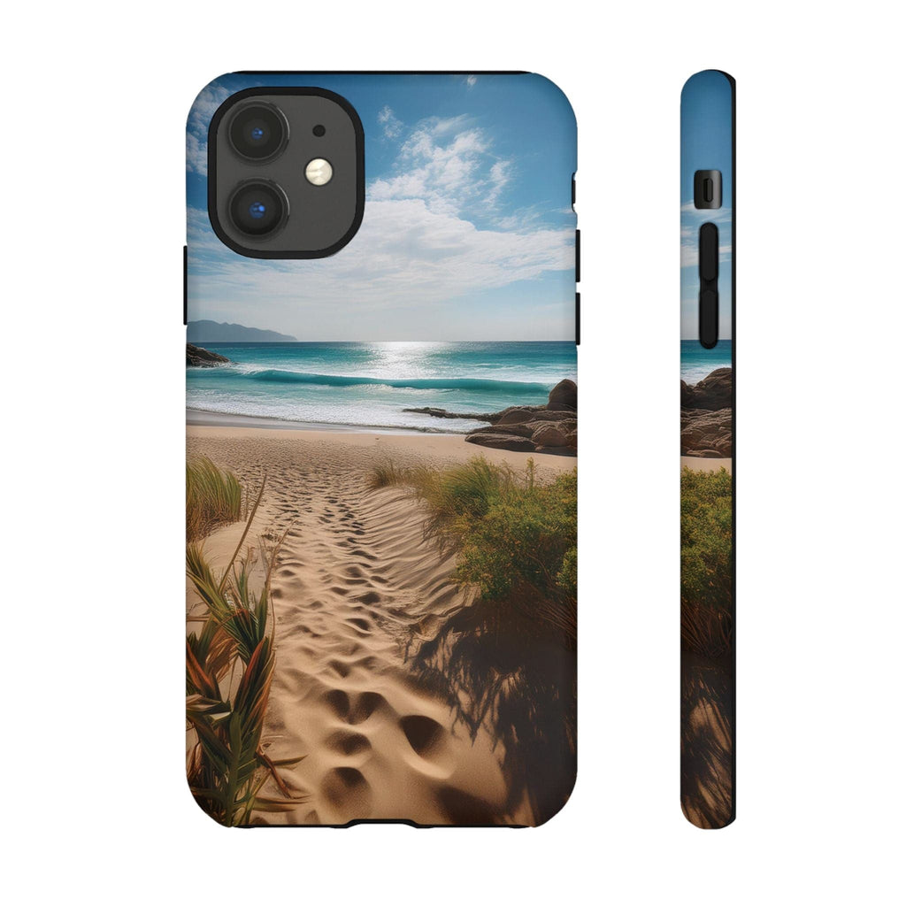 Serene Beach Path Phone Case: Escape to Paradise 🌊 - Tough Case iPhone 11 / Matte Phone Case