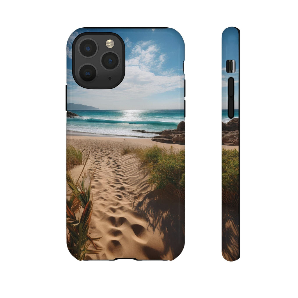 Serene Beach Path Phone Case: Escape to Paradise 🌊 - Tough Case iPhone 11 Pro / Glossy Phone Case