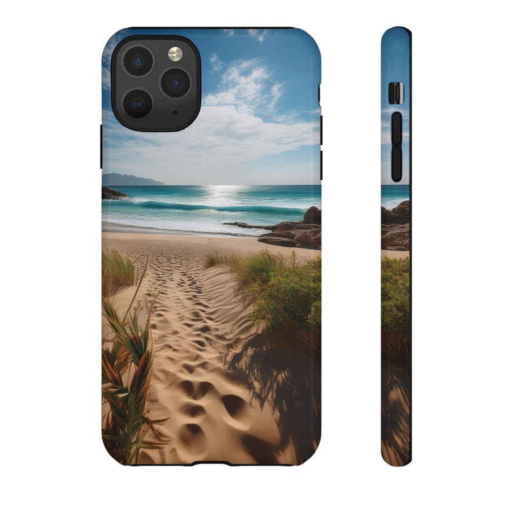 Serene Beach Path Phone Case: Escape to Paradise 🌊 - Tough Case iPhone 11 Pro Max / Glossy Phone Case