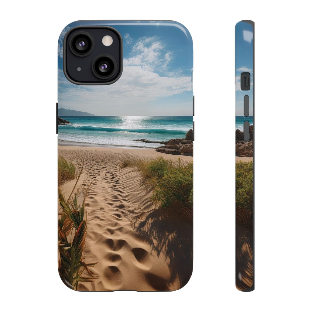 Serene Beach Path Phone Case: Escape to Paradise 🌊 - Tough Case iPhone 13 / Glossy Phone Case