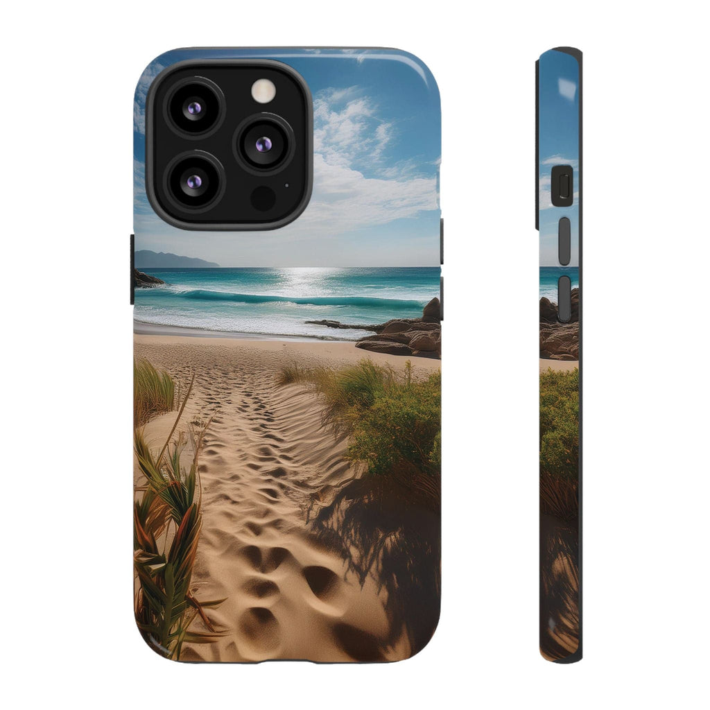 Serene Beach Path Phone Case: Escape to Paradise 🌊 - Tough Case iPhone 13 Pro / Glossy Phone Case