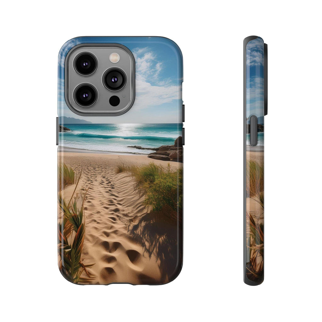 Serene Beach Path Phone Case: Escape to Paradise 🌊 - Tough Case iPhone 14 Pro / Glossy Phone Case