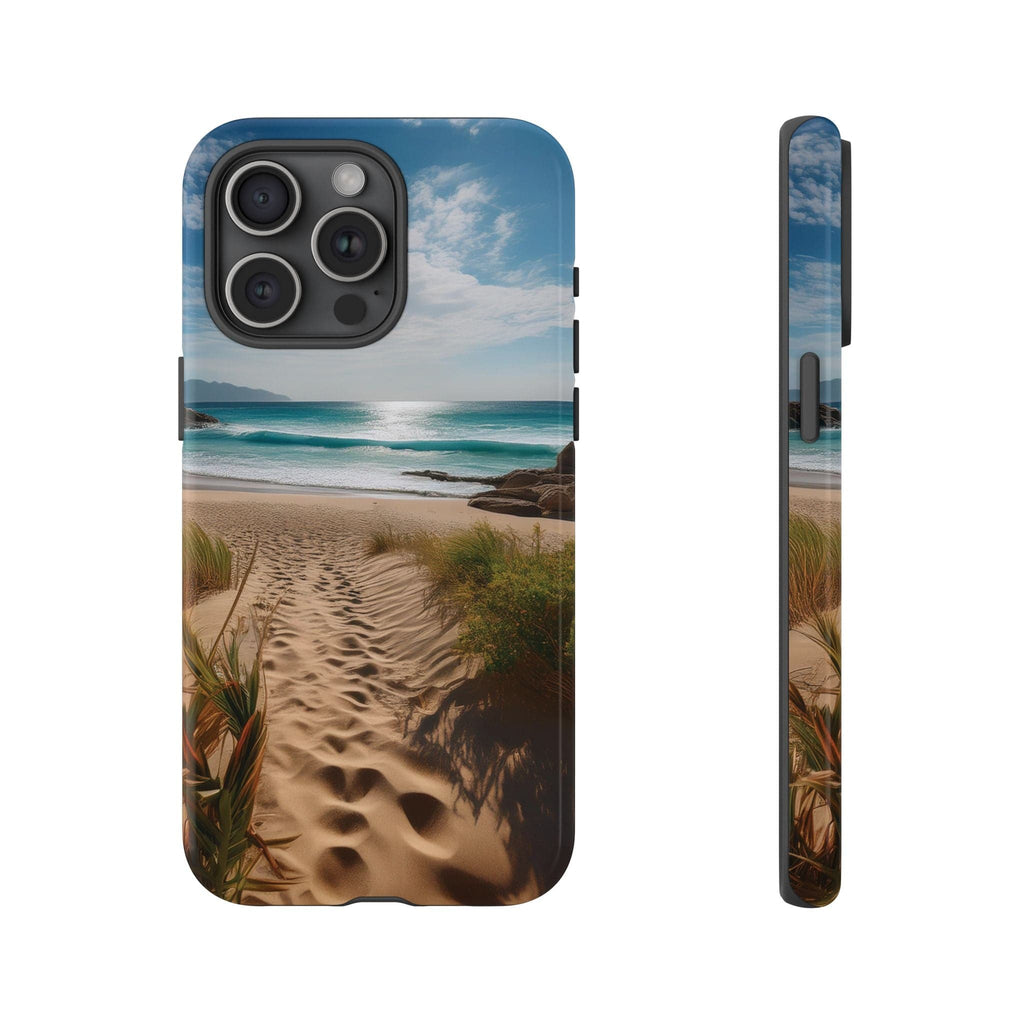 Serene Beach Path Phone Case: Escape to Paradise 🌊 - Tough Case iPhone 15 Pro Max / Glossy Phone Case