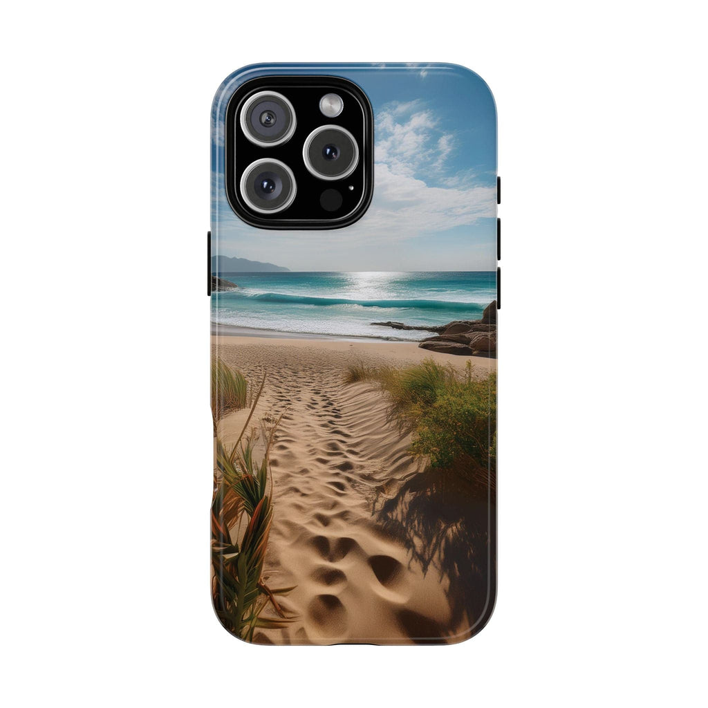 Serene Beach Path Phone Case: Escape to Paradise 🌊 - Tough Case iPhone 16 Pro Max / Glossy Phone Case